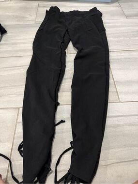 Lipstick Boutique Black Cargo Joggers with Ankle Ties